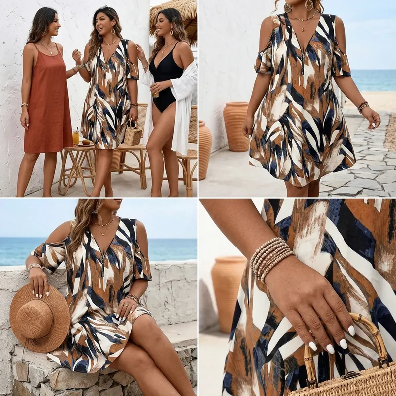 Séréna™ – Robe mi longue femme fluide imprimé floral