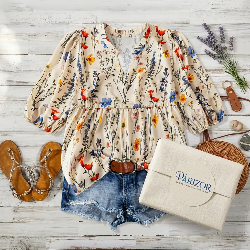 Floréa™ – Tunique longue femme fluide été blouse