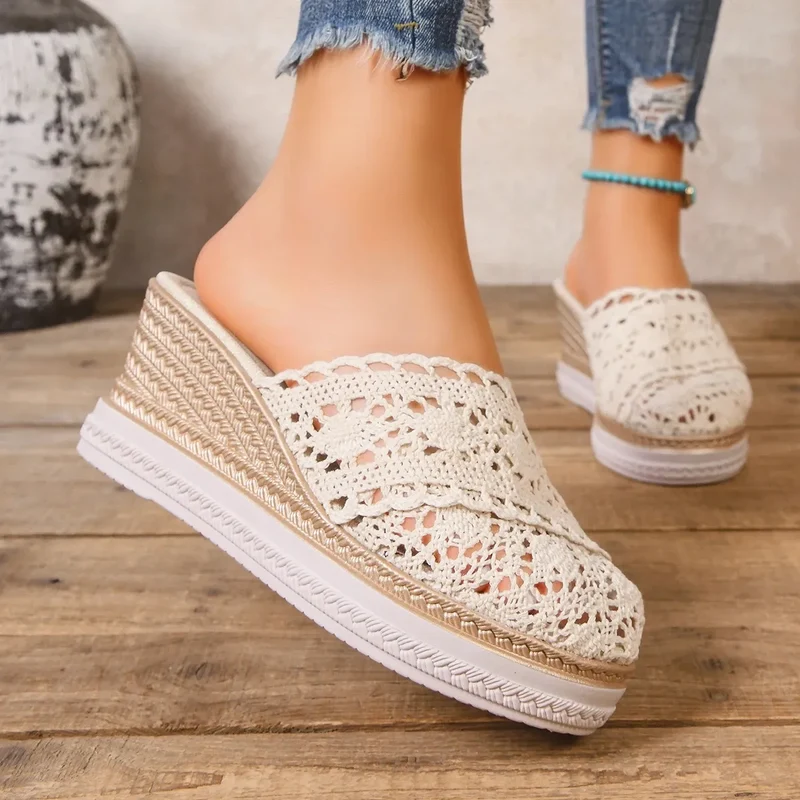 RETROLUX™ | Sandale Plate Forme Femme Cuir – Élégante & Confort