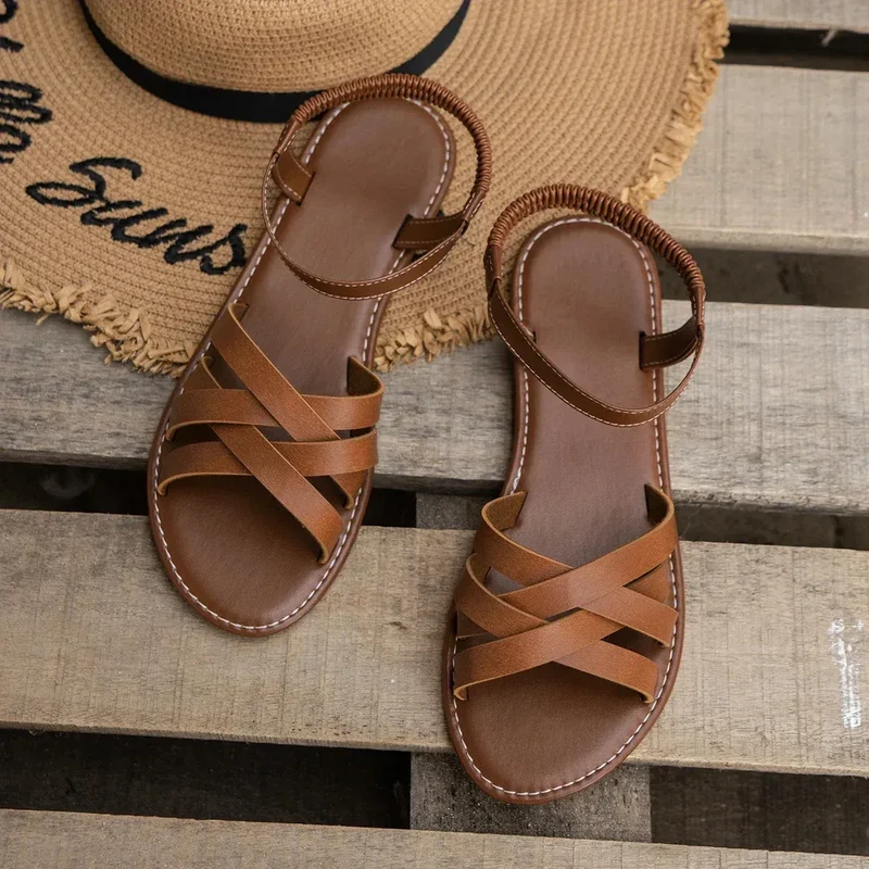 ÉLÉGANCE FLEX™ | Sandales Plates Femme Été – Confort Léger & Style