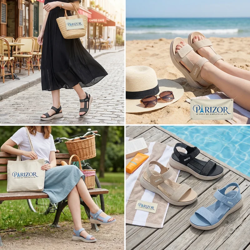 ACTIVA CONFORT™ | Sandales Compensées Femme Confort Été – Ajustables Légères