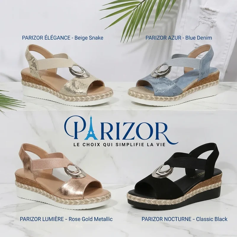 SERPENTIA Marron™ – Sandales Dorées Femme Compensées