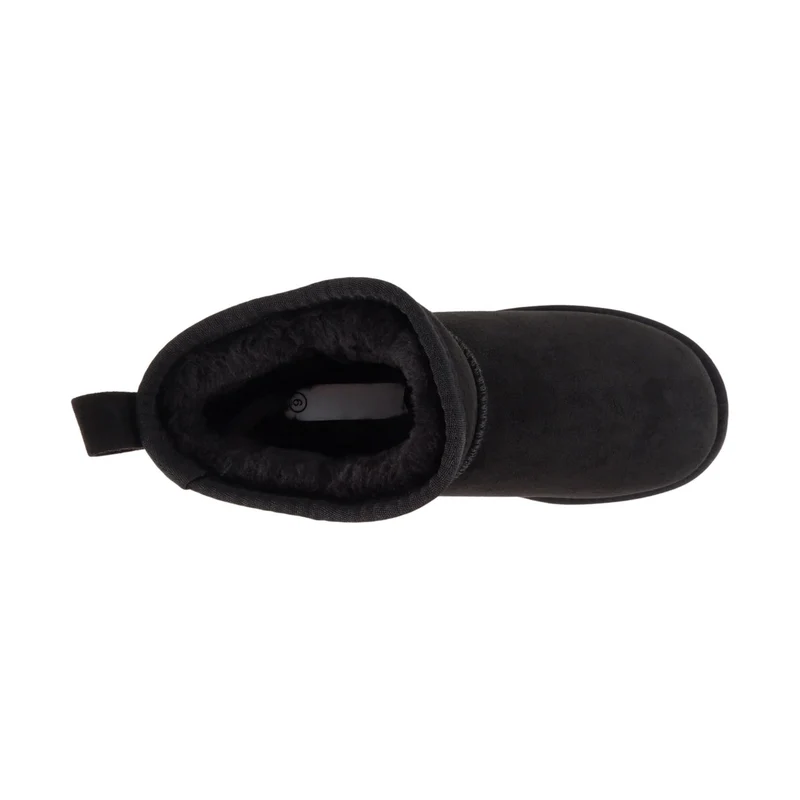Bottines plates-formes noires en simili daim avec doublure chaude et semelle épaisse pour femme