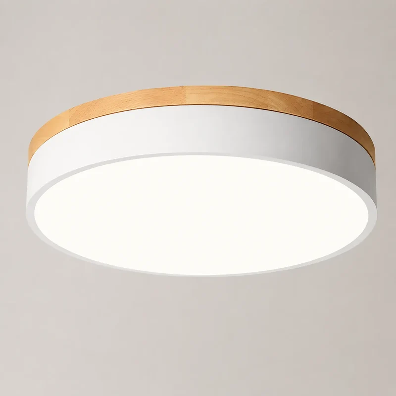 ScandiLuxe | Plafonnier Minimaliste en Bois Naturel et Métal Élégant