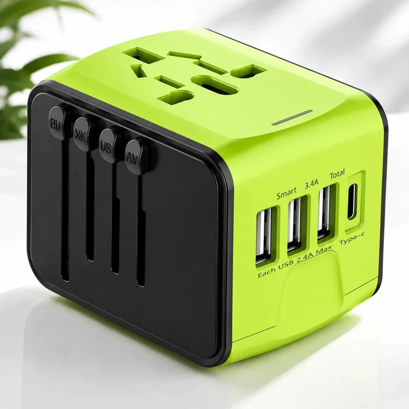 TravelCharge Pro | Adaptateur de Voyage Universel avec 4 Ports USB et USB-C