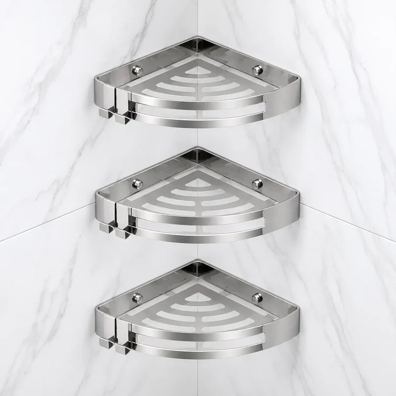 AureliaSet | Ensemble Accessoires Salle de Bain 3 Pièces en Métal Or/Argent