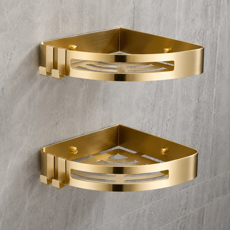 AureliaSet | Ensemble Accessoires Salle de Bain 3 Pièces en Métal Or/Argent