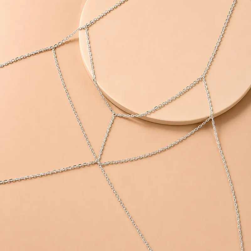 Éclat de Cérémonie | Accessoire de Cheveux Chaîne Métallique Élégant Femme