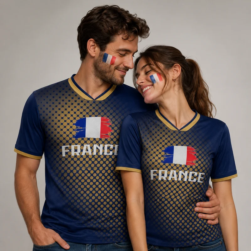 Bleu Légende | Maillot France Style 2026 Bleu Personnalisé avec Nom et Numéro