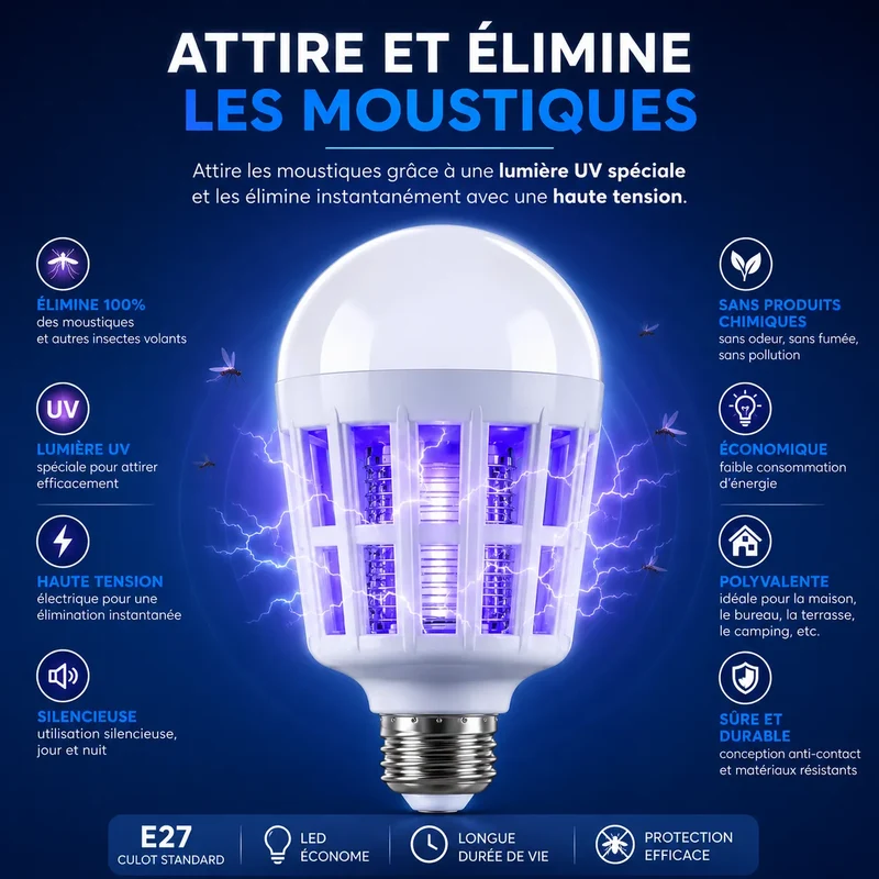 Lampes anti moustique MosquiLight | Ampoule Anti-Moustiques LED