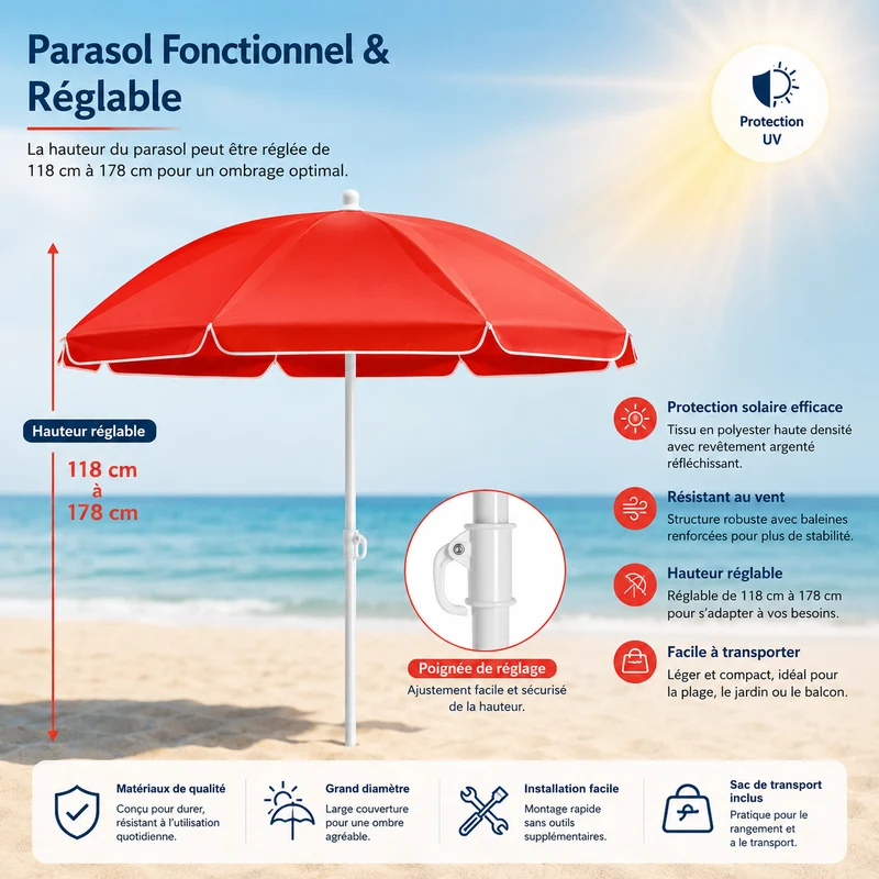 DuoCamp Oasis | Chaise de camping double pliante avec parasol pour plage