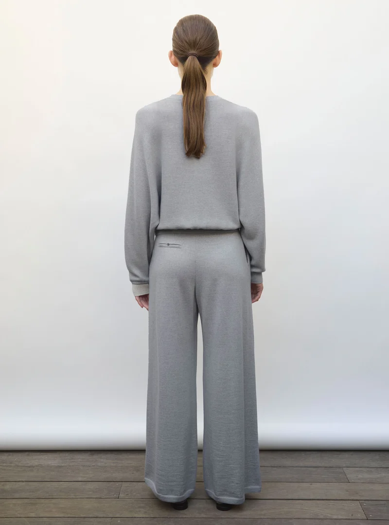 Molli Pantalon Lauren en Laine Mérinos Gris Moyen
