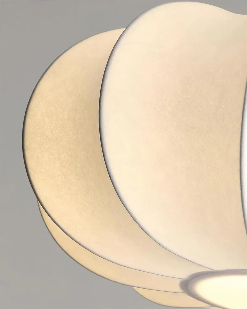 Suspension Noyer Élégance | Luminaire bois et tissu E27 blanc chaud