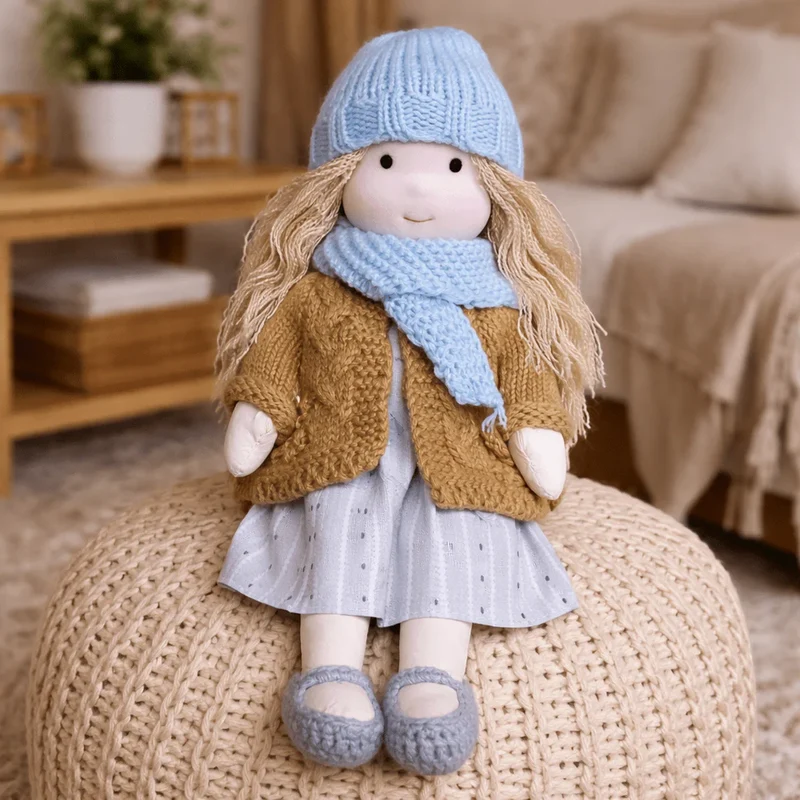 Poupée Waldorf Elora | Poupée faite main en coton doux 28 cm