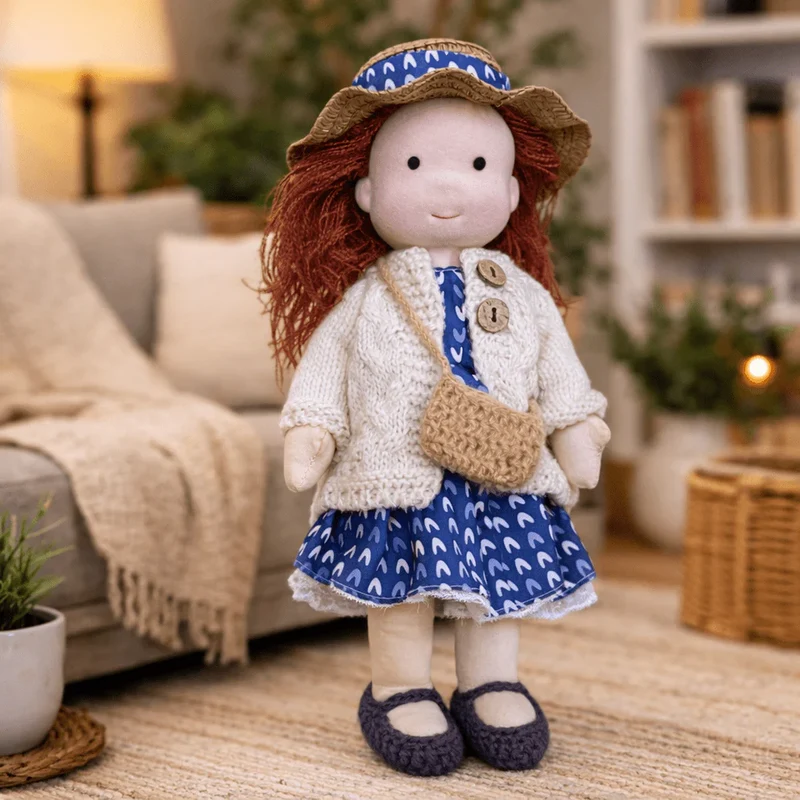 Poupée Waldorf Elora | Poupée faite main en coton doux 28 cm