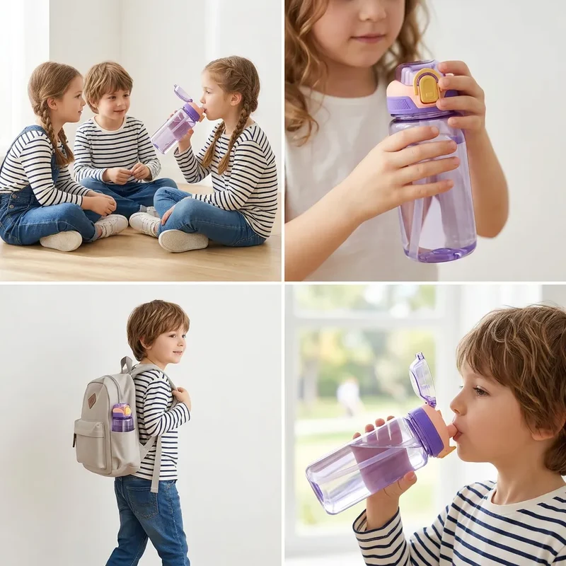 Gourde Enfant DinoSip | Gourde enfant 600ml avec paille étanche sans BPA