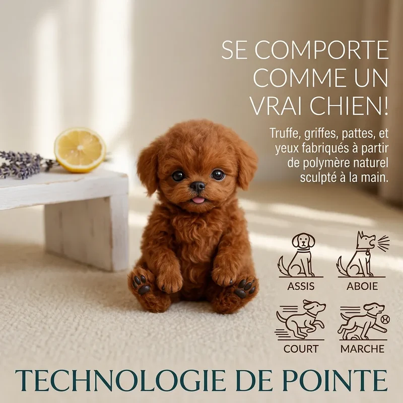 Chiot Robot Interactif PuppyBot | Compagnon réaliste réactif au toucher et à la voix