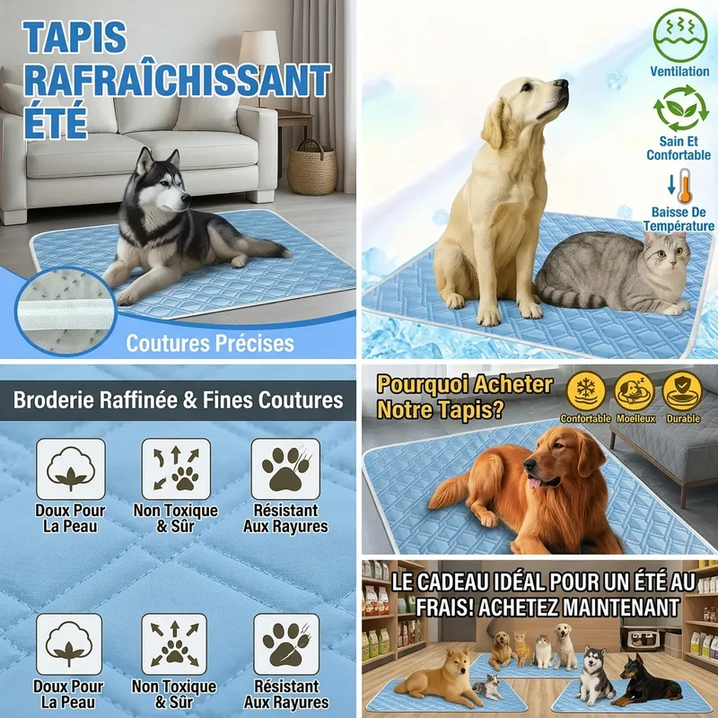 Tapis Rafraîchissant CoolPaws | Tapis rafraîchissant pour chien et chat respirant lavable