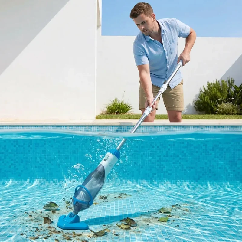 Aspirateur Piscine AquaVac | Robot piscine sans fil manuel avec perche télescopique 150 cm