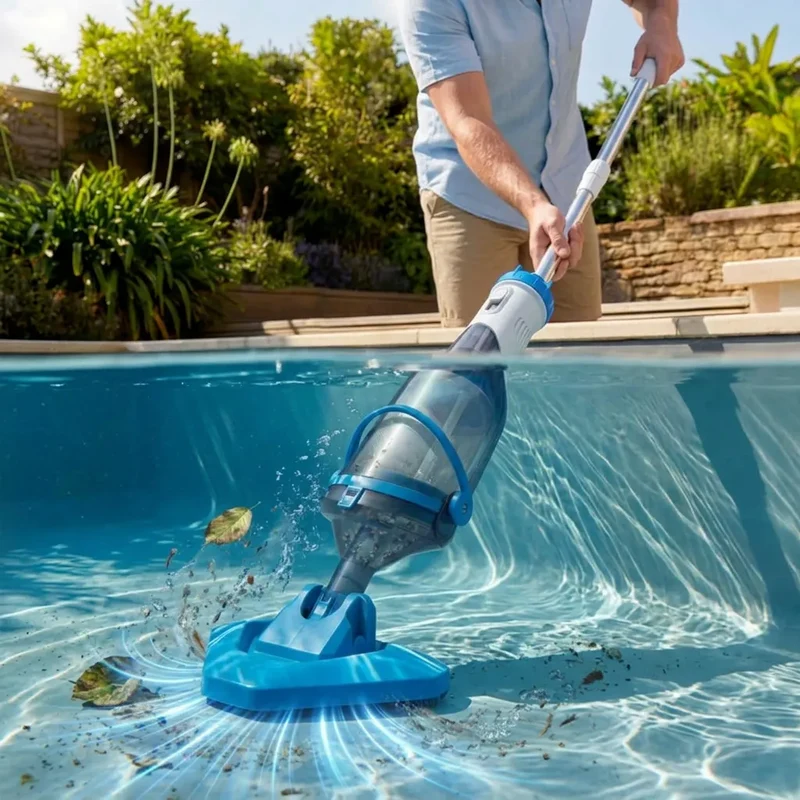 Aspirateur Piscine AquaVac | Robot piscine sans fil manuel avec perche télescopique 150 cm