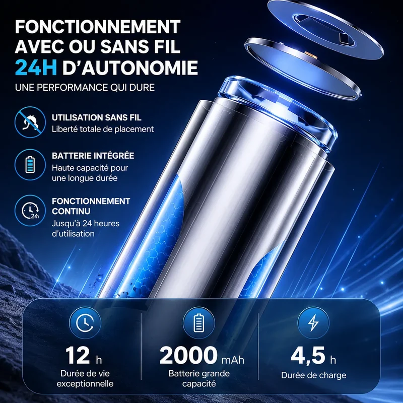 Climatiseur Portable Airéna | Ventilateur mural rechargeable silencieux 3 vitesses
