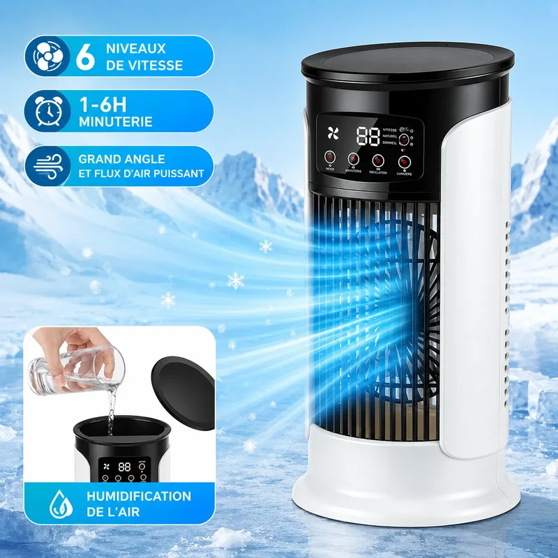 Refroidisseur d’Air Portable Frostéa | Ventilateur brumisateur 6 vitesses