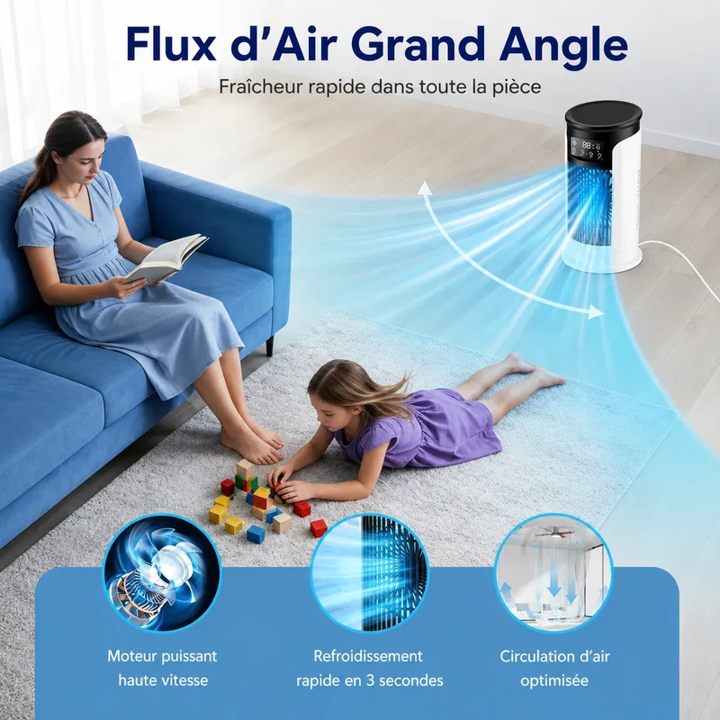 Refroidisseur d’Air Portable Frostéa | Ventilateur brumisateur 6 vitesses