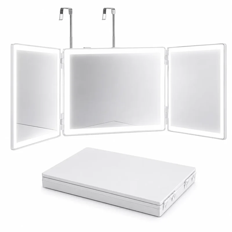 Miroir Salle de Bain & Coiffeuse Pliable VELMIRA