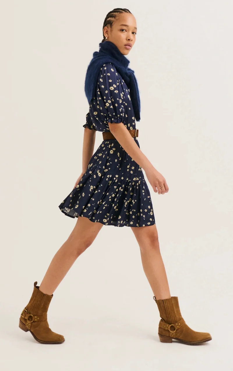 Pablo Robe Chal Fleurie Marine