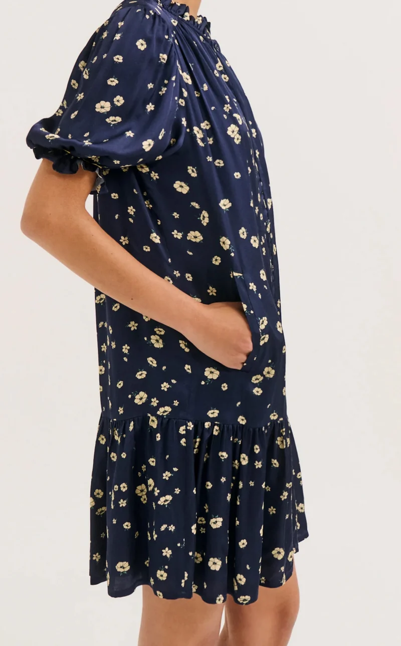 Pablo Robe Chal Fleurie Marine