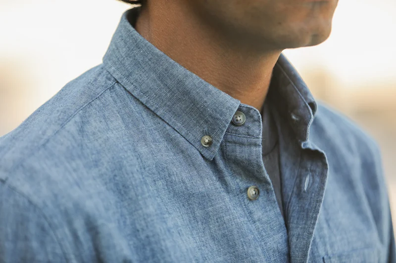 Drapeau Noir Chemise Retro Fit Chambray Japonais