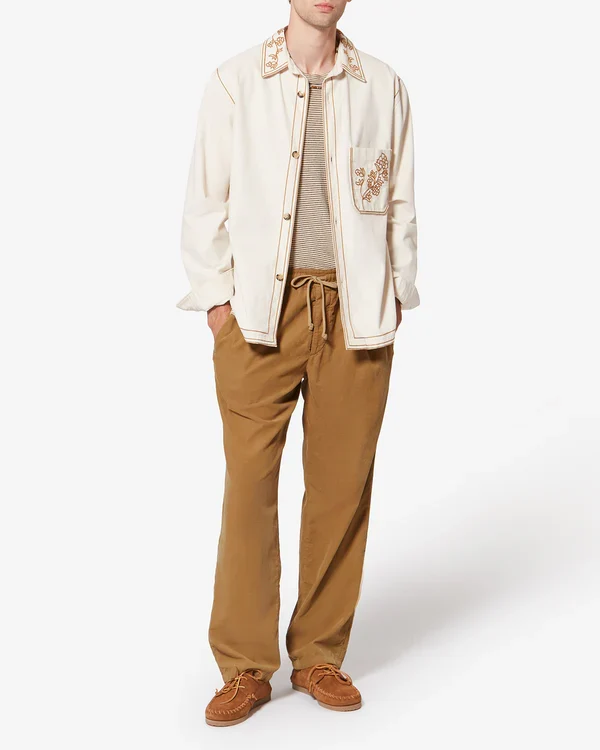 Isabel Marant Pantalon Nirlen en Velours Light Bronze