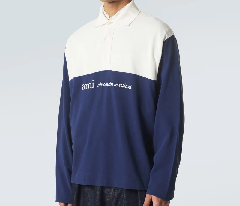 AMI Polo Alexandre Mattiussi Boxy Blanc Creme