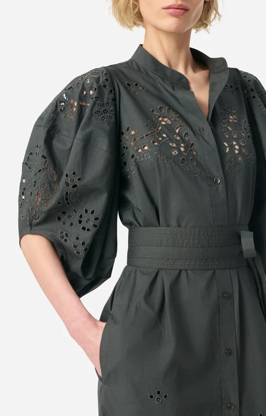 Vanessa bruno Robe Flora Midi Brodée Noir