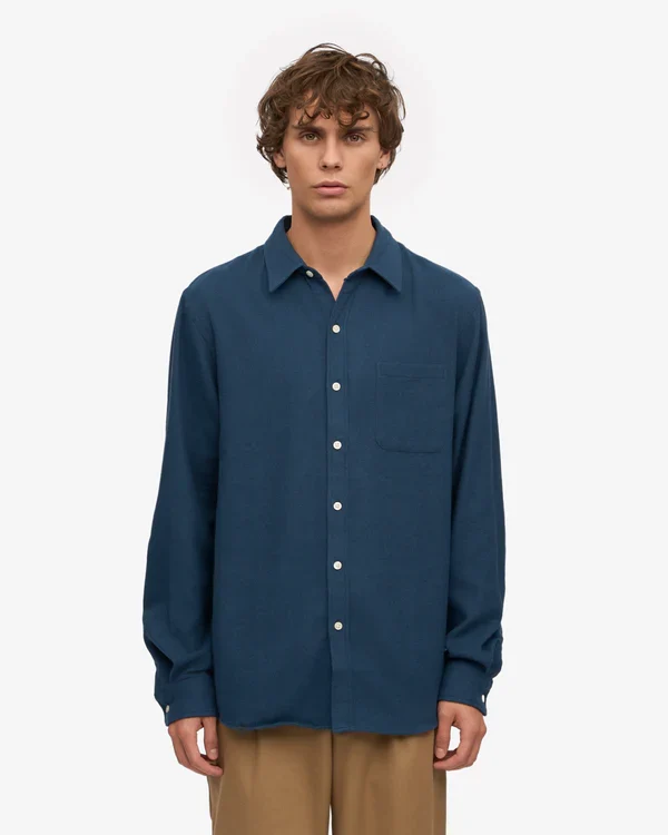 Colorful Standard Chemise Flannel Organic Petrol blue
