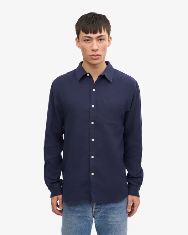 Colorful Standard Chemise Flannel Organic Navy blue
