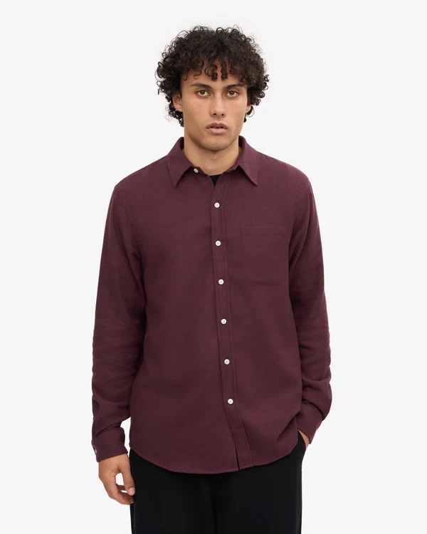 Colorful Standard Chemise Flannel Organic Oxblood Red