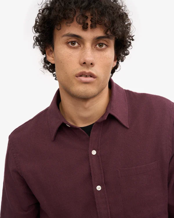 Colorful Standard Chemise Flannel Organic Oxblood Red