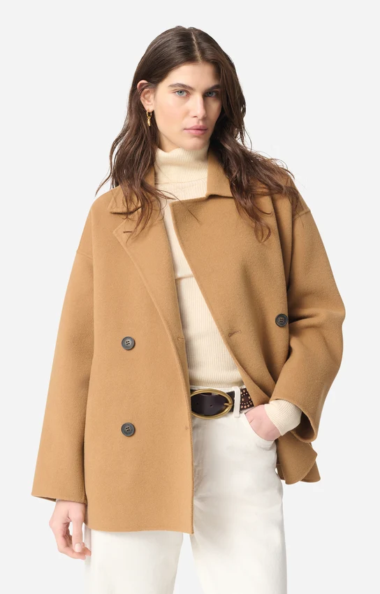 Vanessa bruno Manteau Gustin en Laine Camel