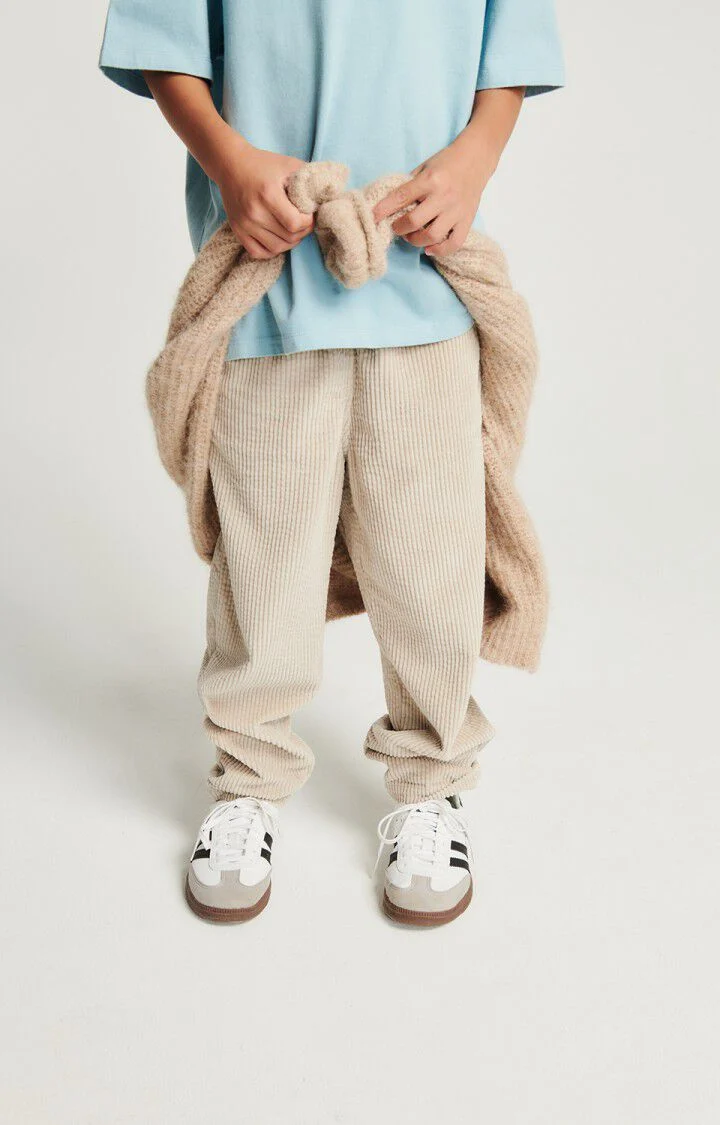 American vintage Enfant Pantalon Padow en velours Ecru