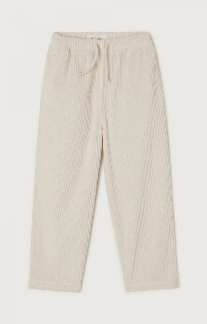 American vintage Enfant Pantalon Padow en velours Ecru