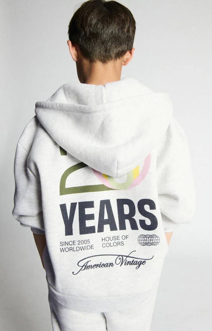 American vintage Enfant Sweatshirt Baptown Gris Chine