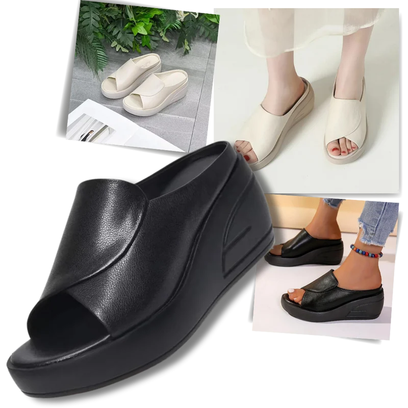Sandales à talons orthopédiques avec absorption des chocs