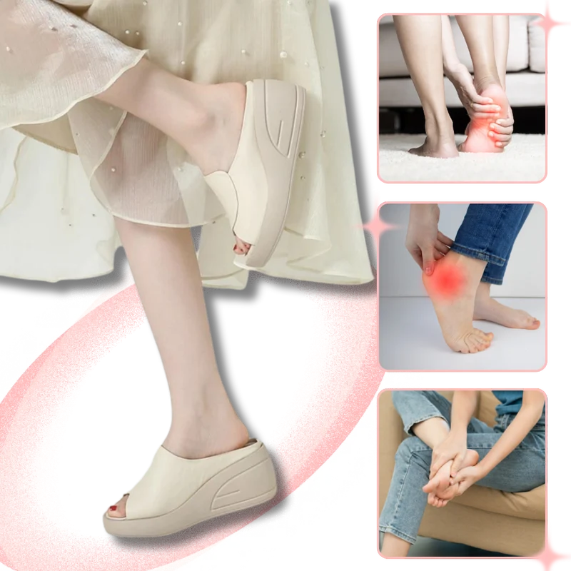 Sandales à talons orthopédiques avec absorption des chocs