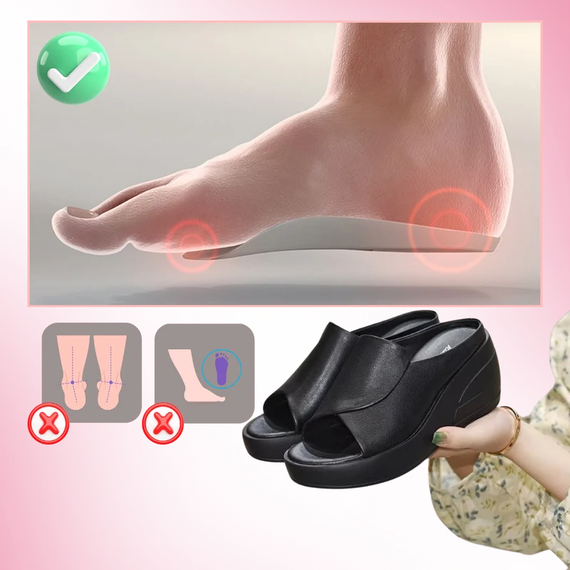 Sandales à talons orthopédiques avec absorption des chocs