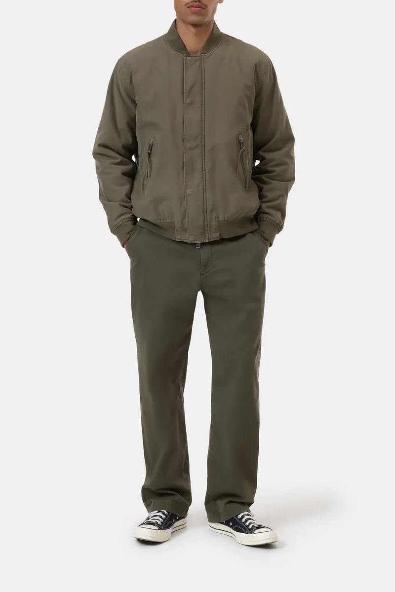 Closed Bomber en Coton Forest Green