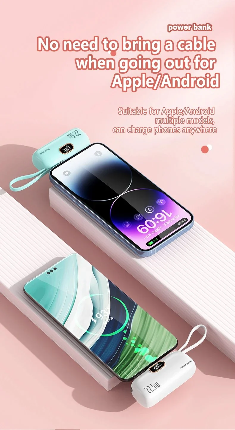 Powerbank 5000 mAh | Kompakte Mini Powerbank mit 22,5W Schnellladen