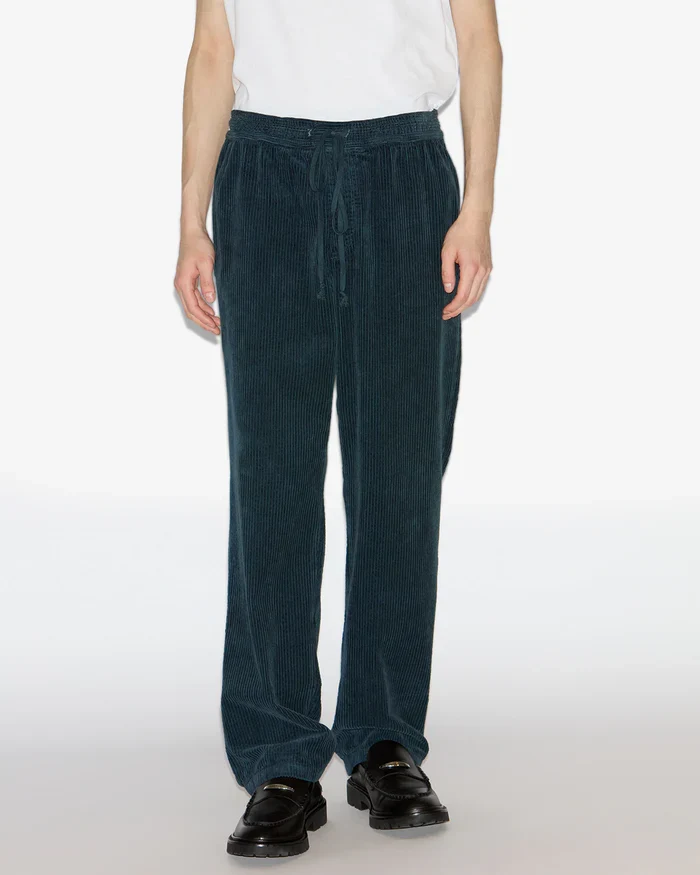 Isabel Marant Pantalon Nirlen en Velours Storm Blue