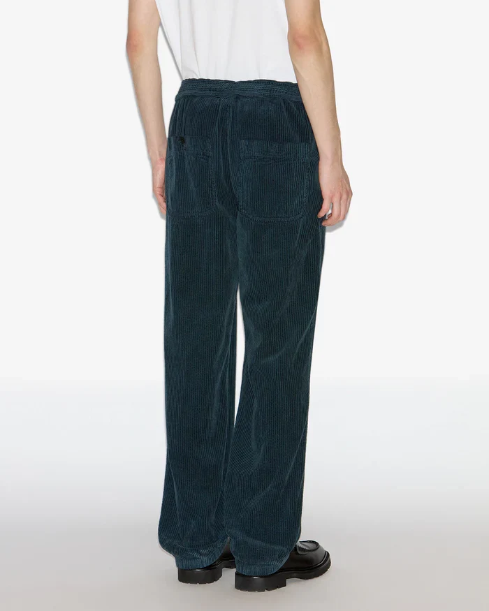 Isabel Marant Pantalon Nirlen en Velours Storm Blue