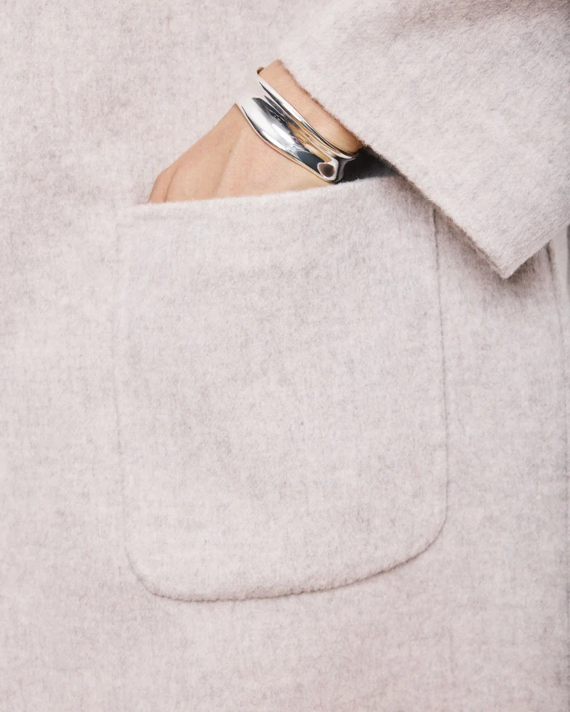 Hartford Manteau Vadim en Laine Naturel